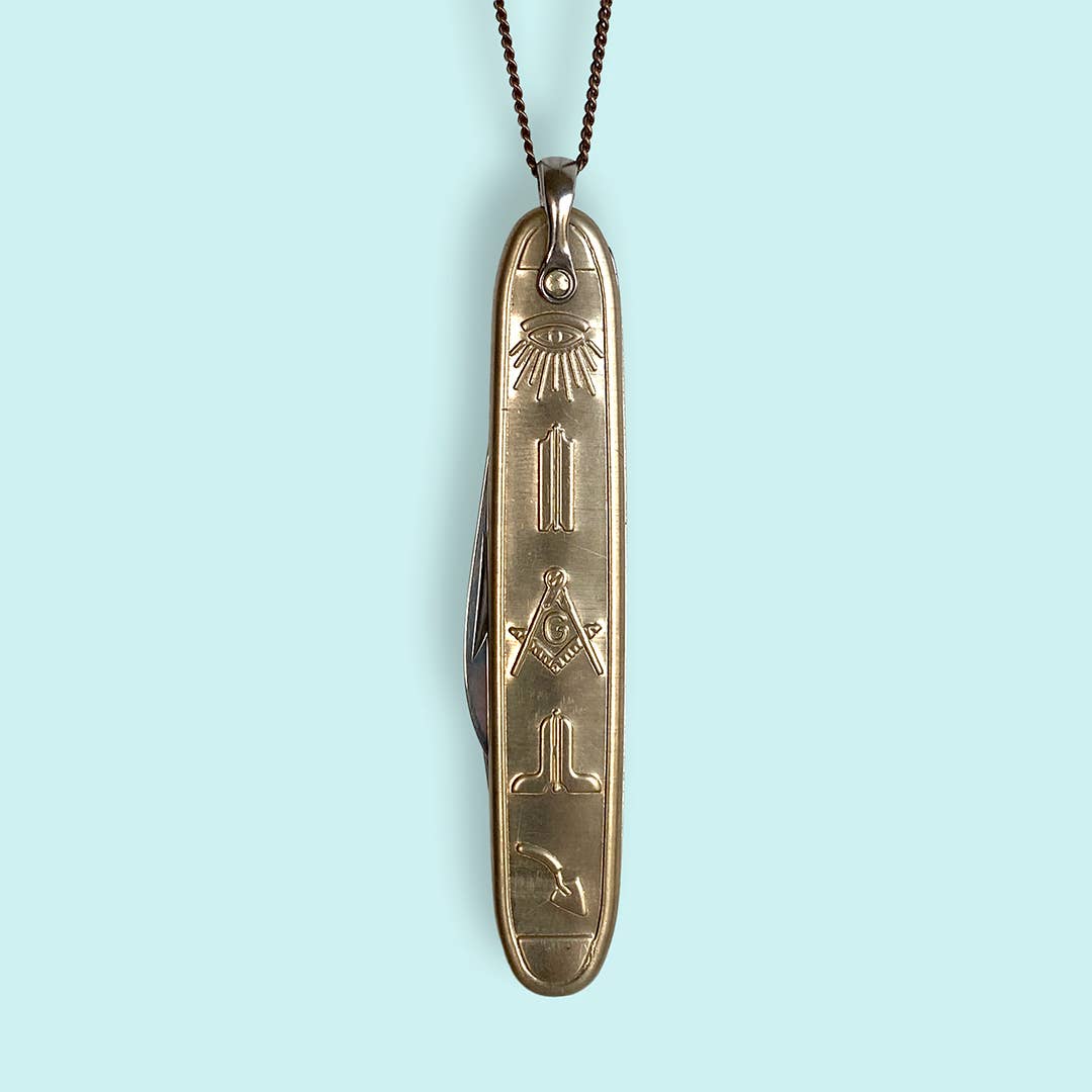 Masonic Knife Necklace: 28 Inch