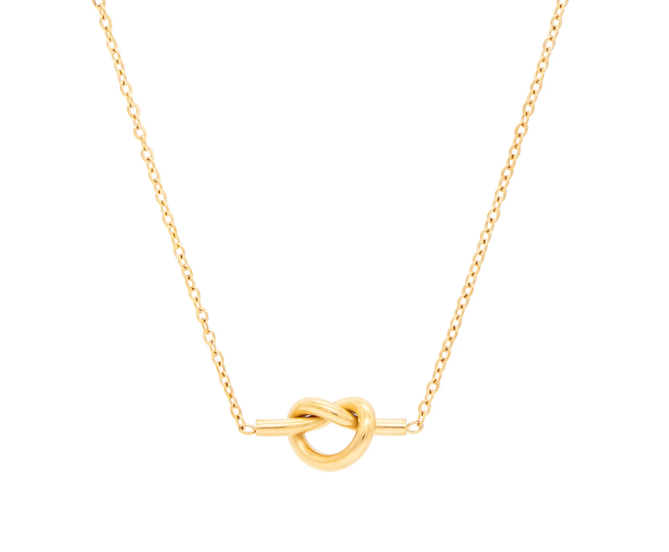 HoopLa Style - Sailor's Love knot- 14K Gold Steel Necklace