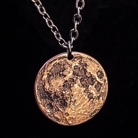 Blood Moon Copper Necklace - 1" Pendant on 30" Chain