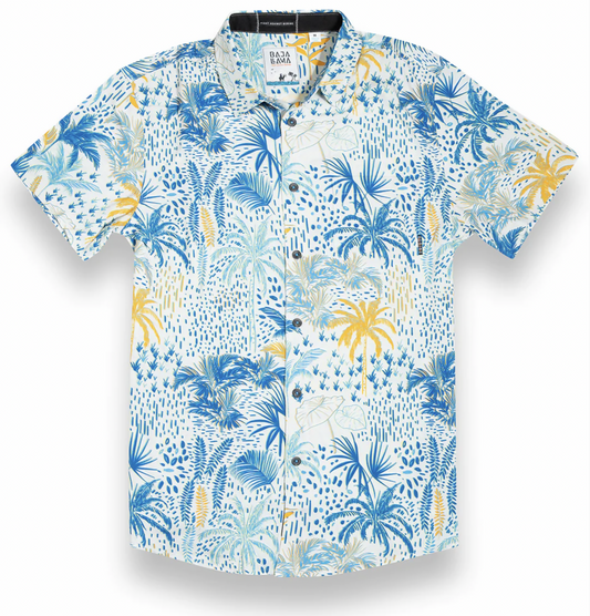 White Hot Tropics - Orange Crush Button Up