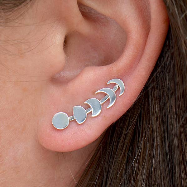 Moon Phases Ear Climber 22x5mm