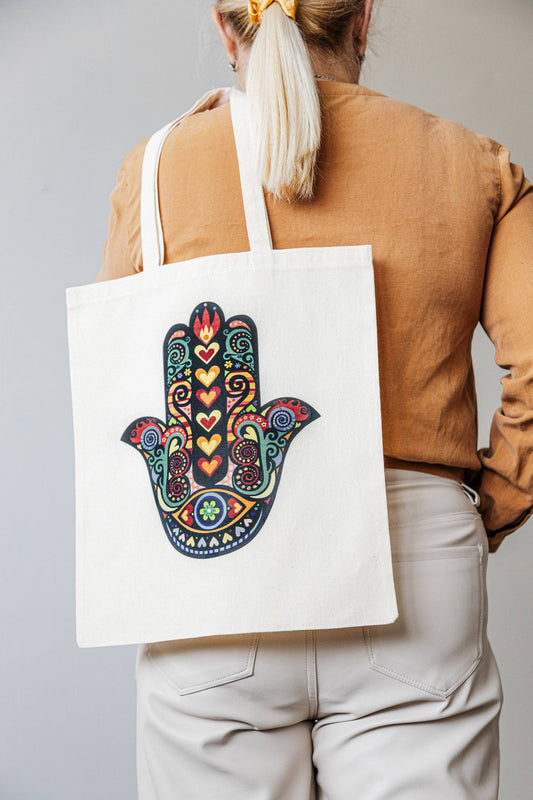 CRETE TRADING INC - Organic Cotton Tote Bag Hamsa