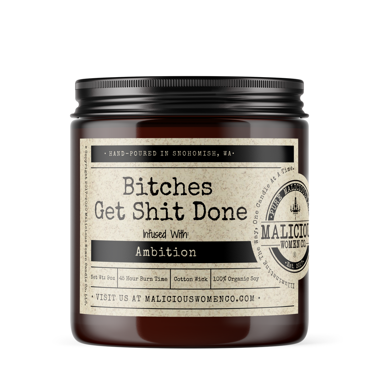 Malicious Women Candle Co - Funny Candle - Bitches Get Shit Done: Berry Belini