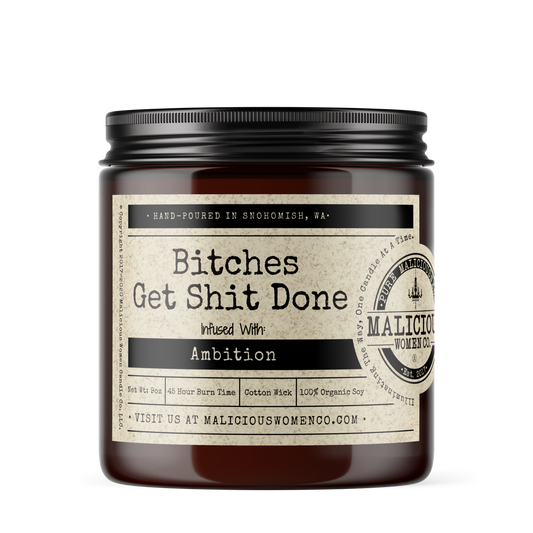 Malicious Women Candle Co - Funny Candle - Bitches Get Shit Done: Berry Belini