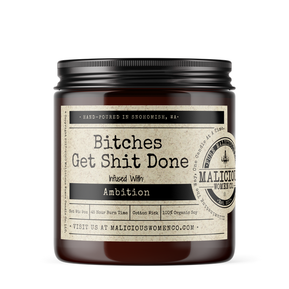 Malicious Women Candle Co - Funny Candle - Bitches Get Shit Done: Berry Belini