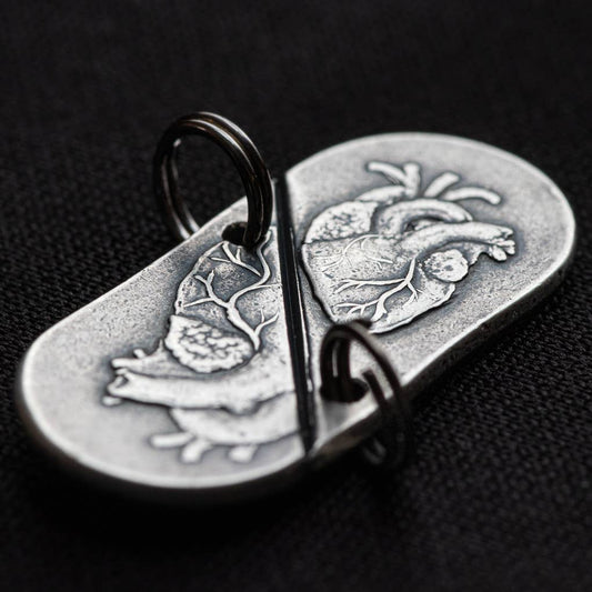 Silver Whole Heart Breakable Charm Set: Charm