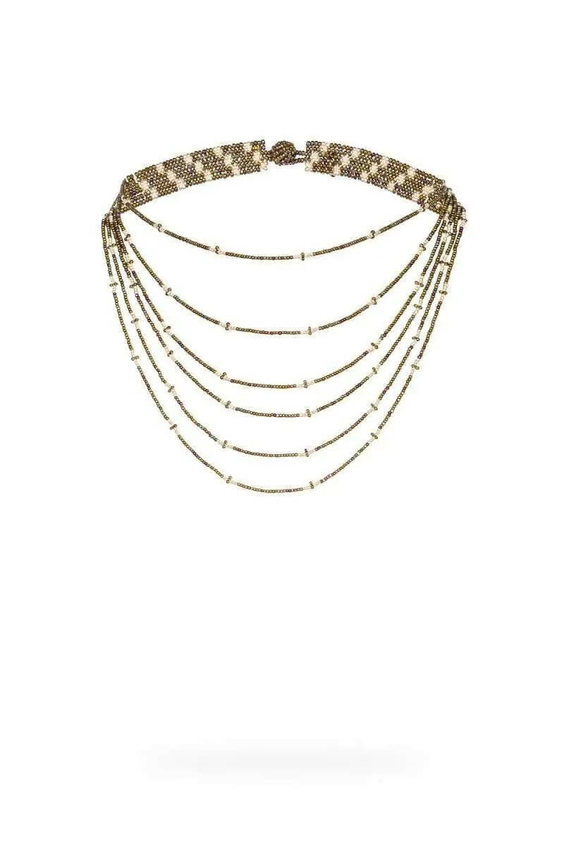 LAYERED CHOKER - MILITARY GREEN/SILVER