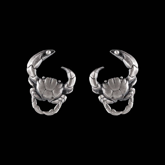 Coppertist.wu - Crab Earrings: Oxidized Silver