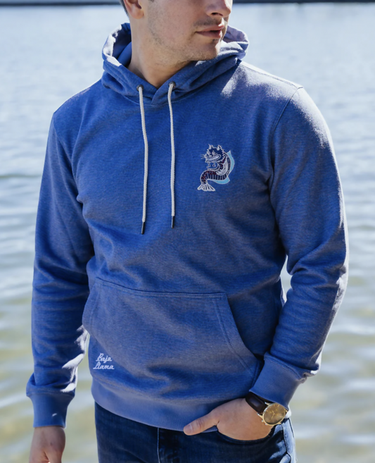 CATFISHED ORGANIC COTTON HOODIE - BLUE