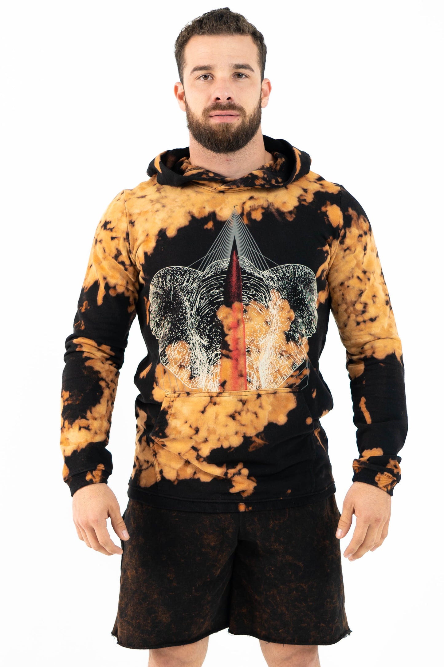 LOXODONTA TIE DYE HOODIE BLACK