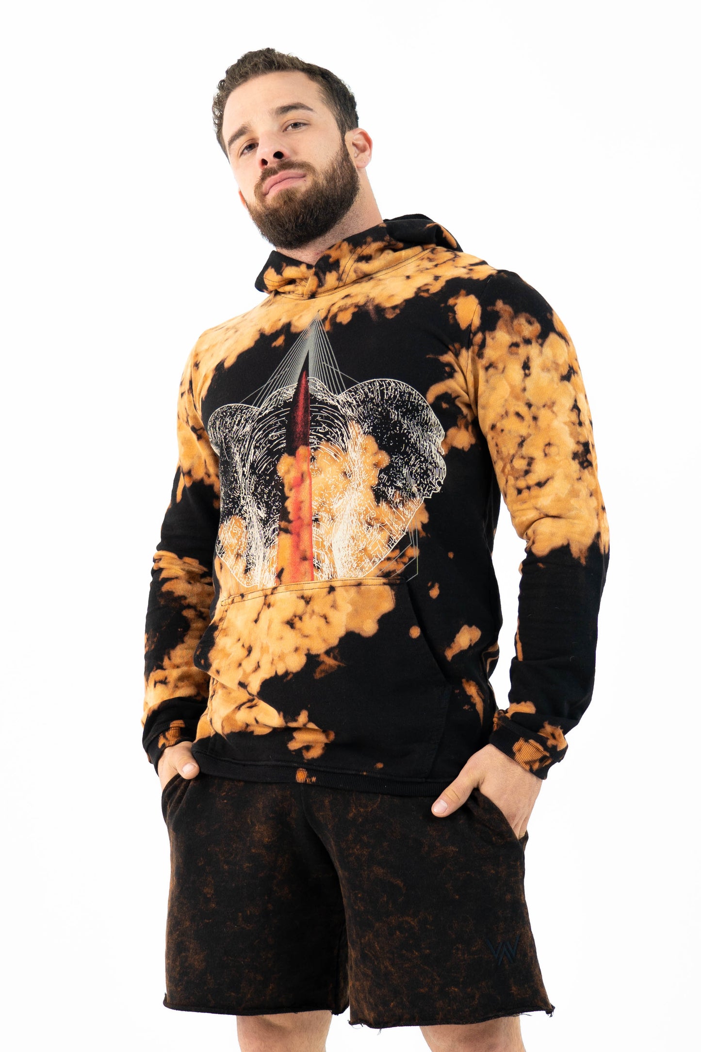 LOXODONTA TIE DYE HOODIE BLACK