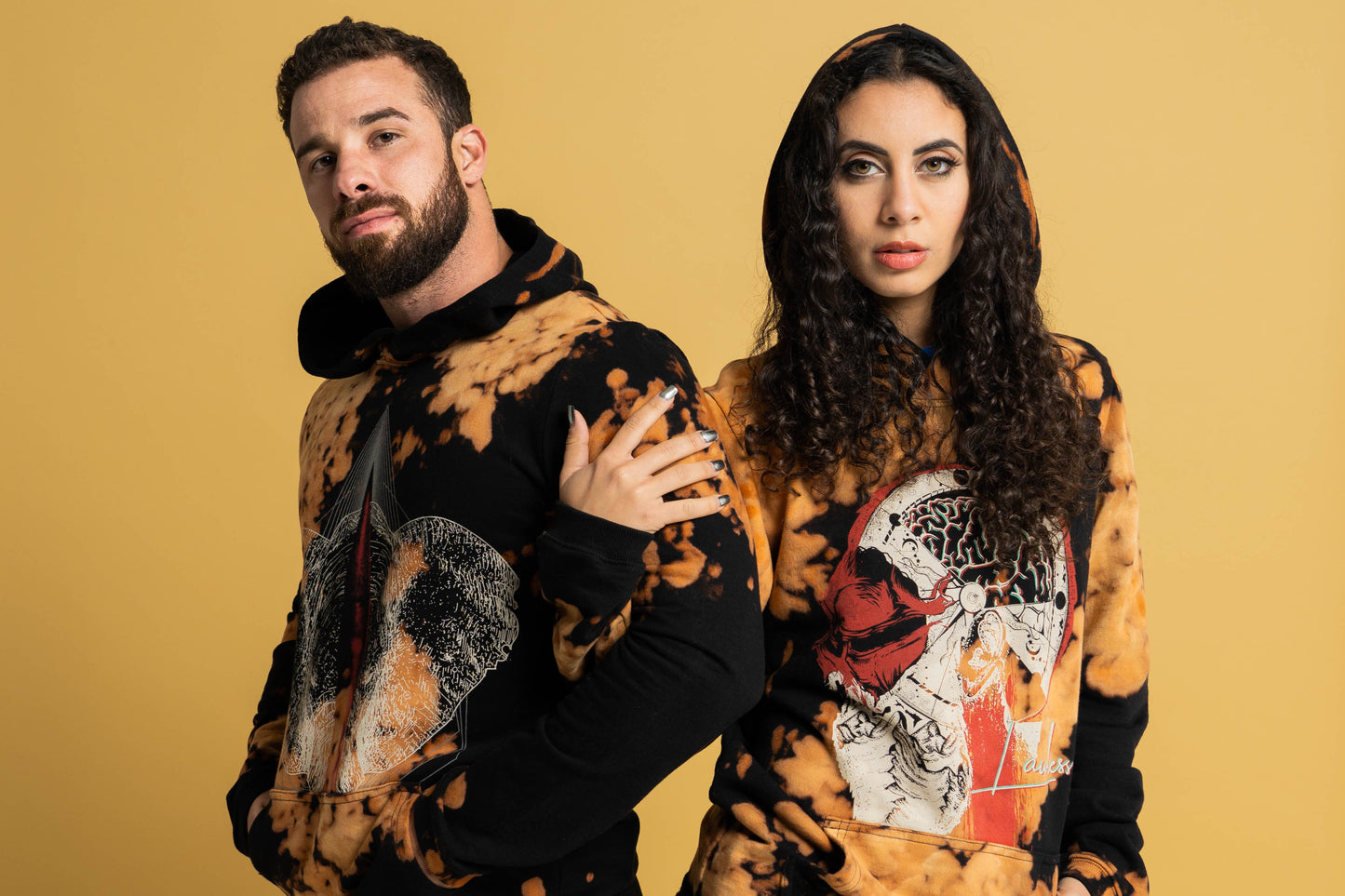 LOXODONTA TIE DYE HOODIE BLACK