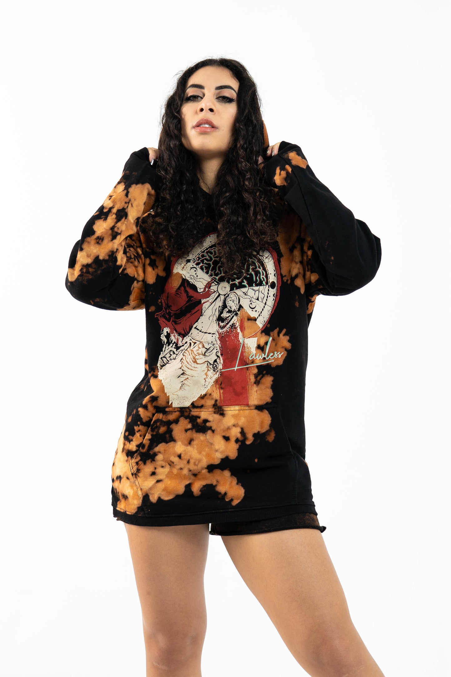 EQULIBRIUM TIE DYE HOODIE BLACK