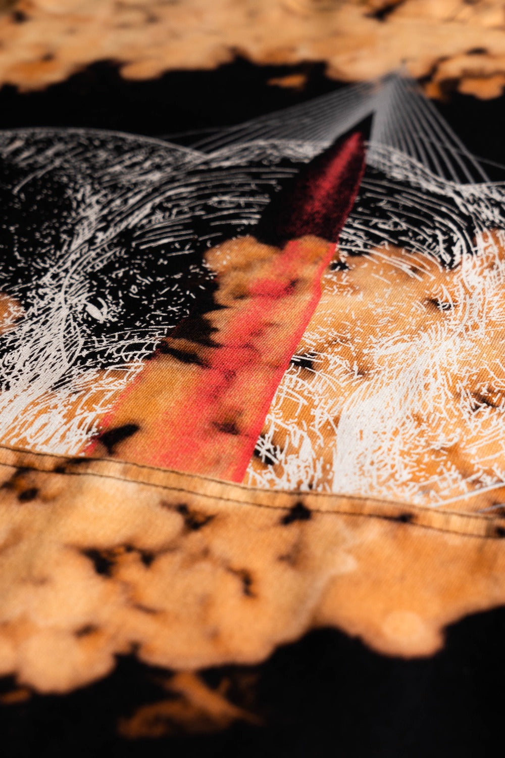 Tie dye hoodie, close up image, Lawless apparel.