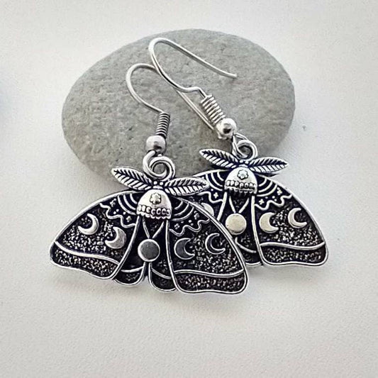 Piccadilly Pendants - Luna Moth Earrings, Mystical Earrings, Nature Jewelry: Earrings