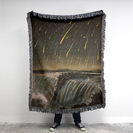 Killer Goods • Woven Blankets, Gifts, Home Decor - Vintage Meteor Shower Shooting Star Woven Throw Blanket: Small - 37" x 52"