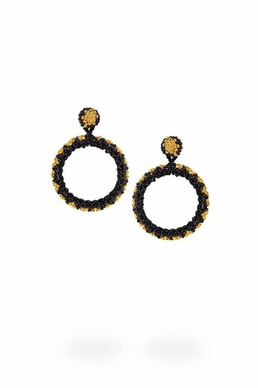 HOOP EARRINGS - BLACK/GOLD