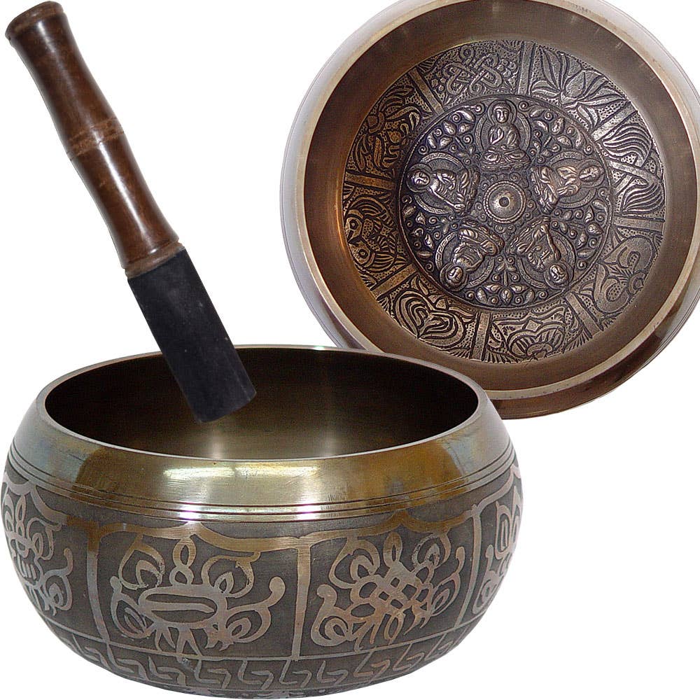 Kheops International - Embossed Singing Bowl Large 5 Dhyani Buddhas (Each)