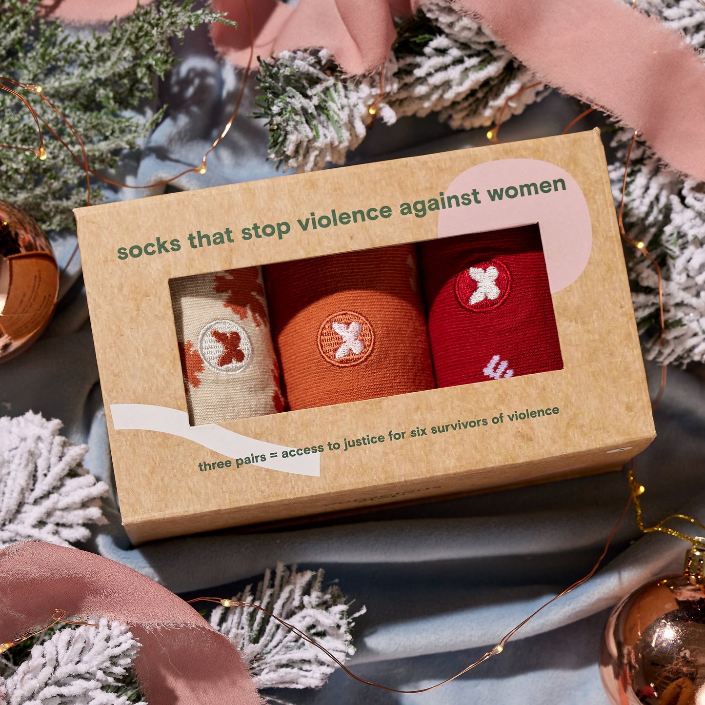 Boxed Set socks that stop violence against women